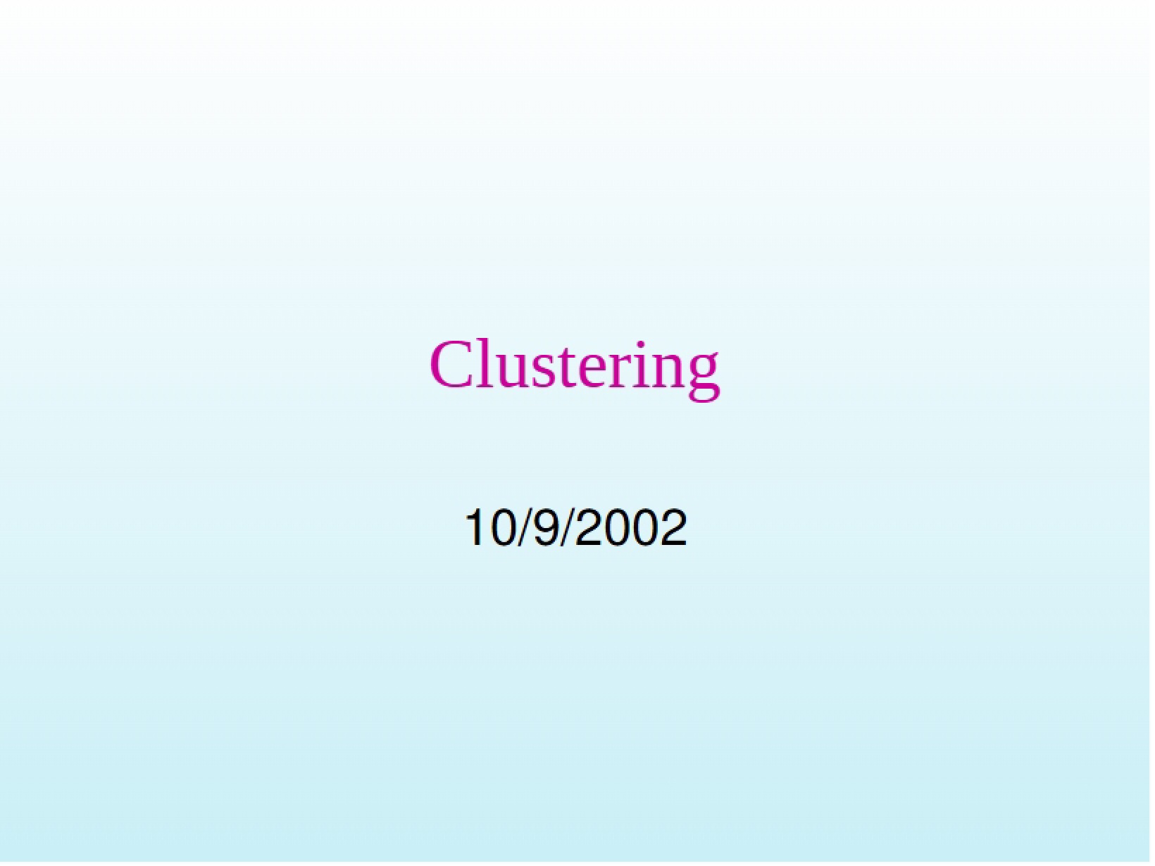Clustering Concepts