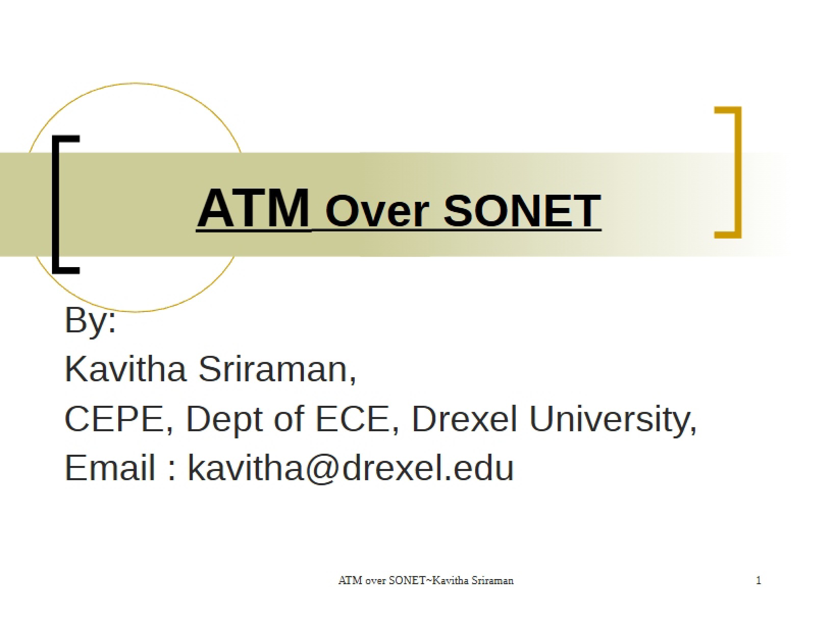 SONET ATM Implementation