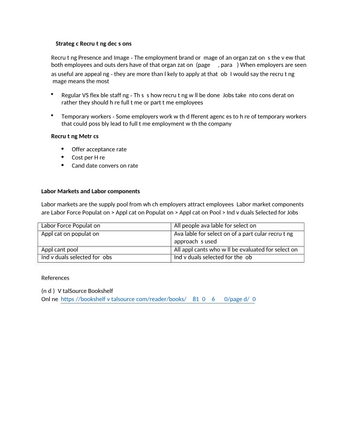 Recruiting Decisions - Strategic