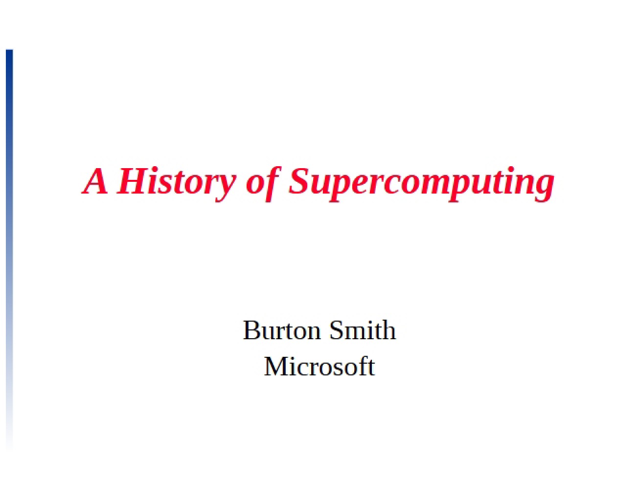 Supercomputing History
