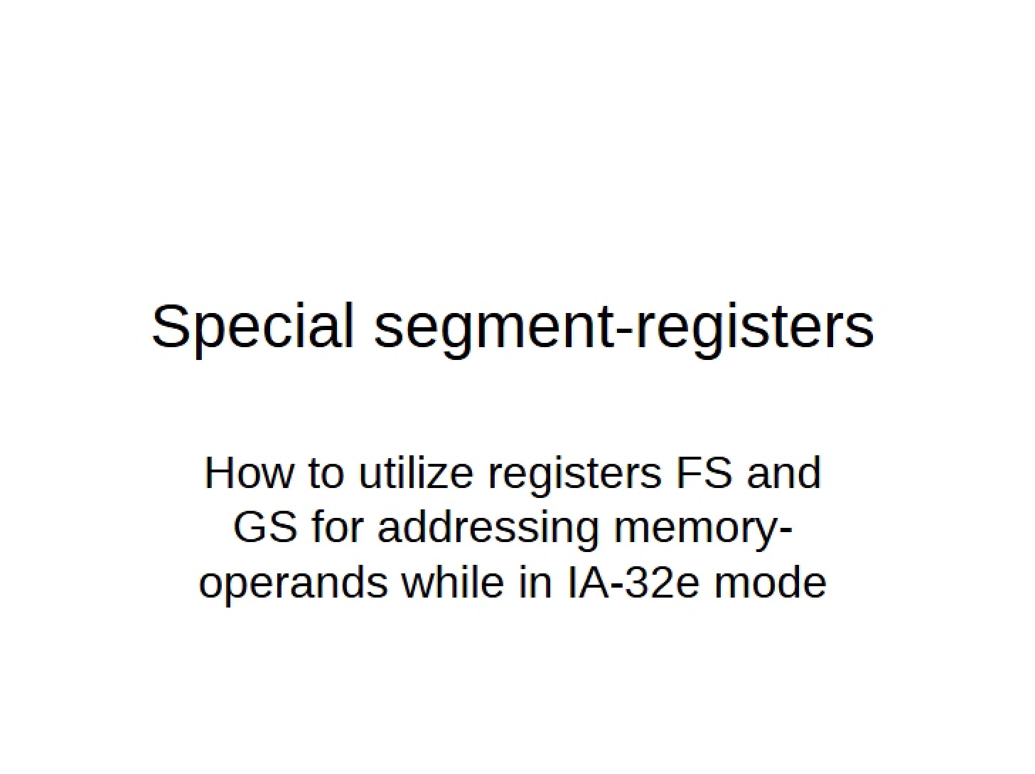 Segment-Registers - Special