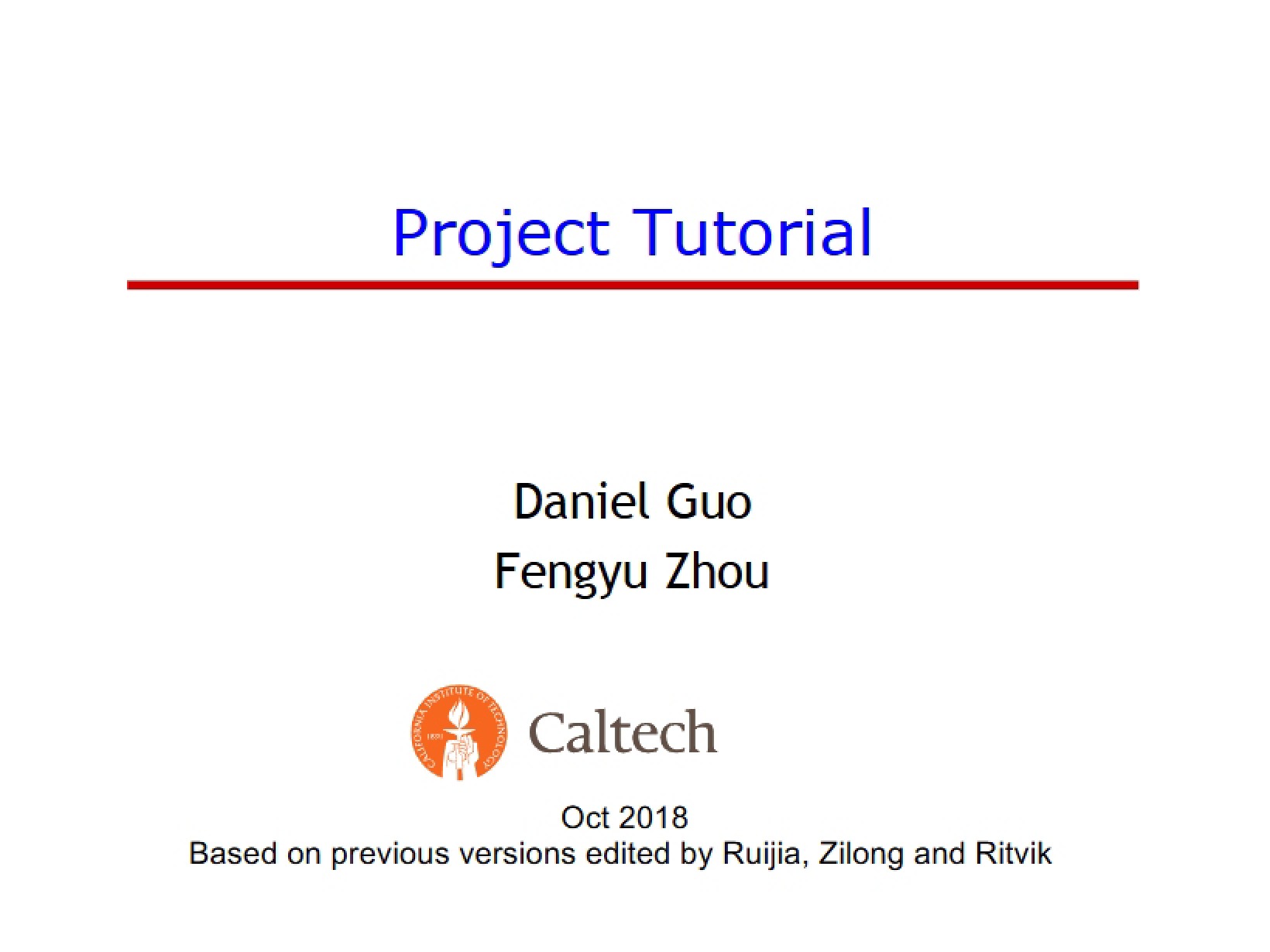 Tutorial for Project