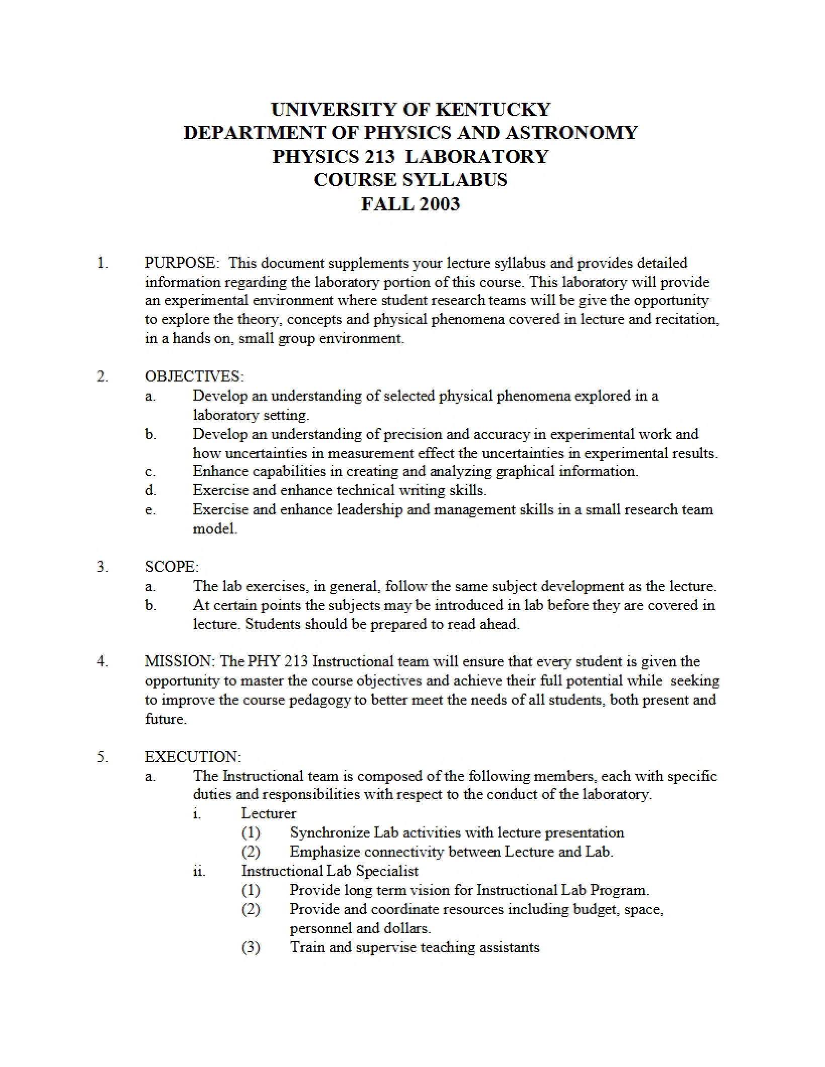 Course Syllabus