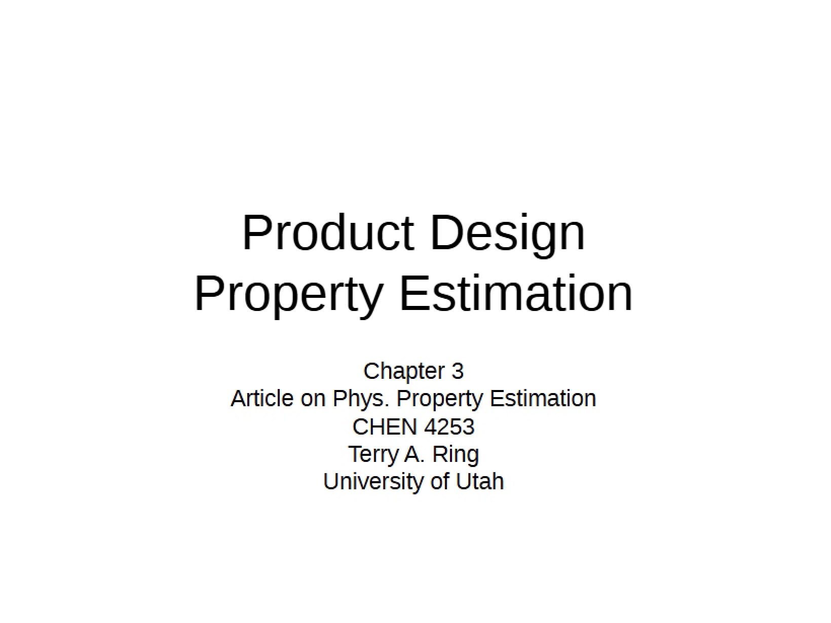 Estimation of Product Design Properties