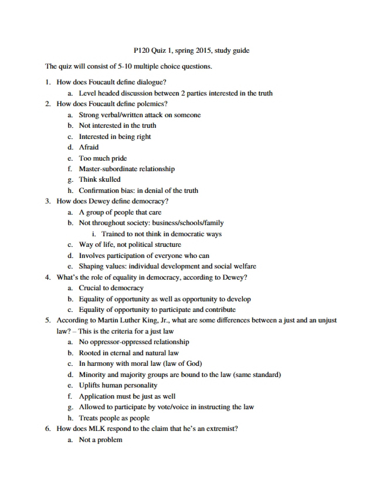 Ethics Quiz 1