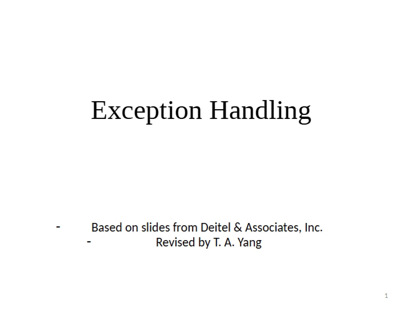 Handling Exceptions