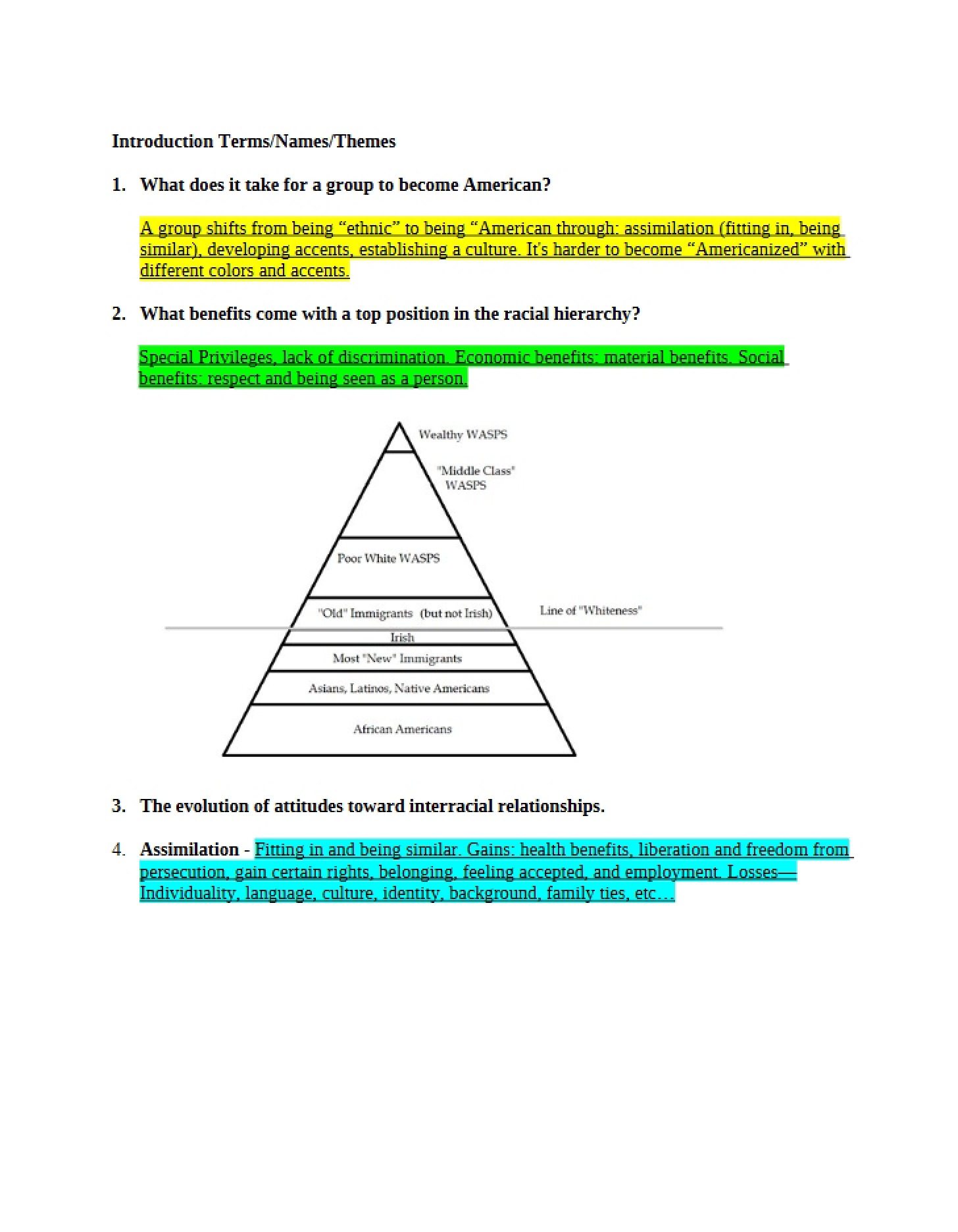 Introductory Subject Vocabulary