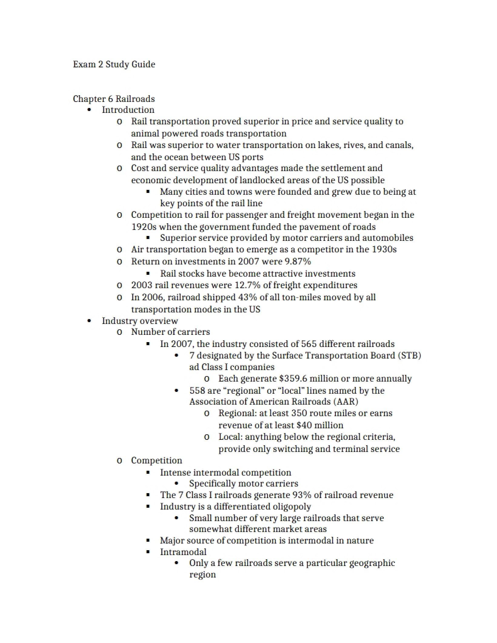 Study Guide for Exam 2