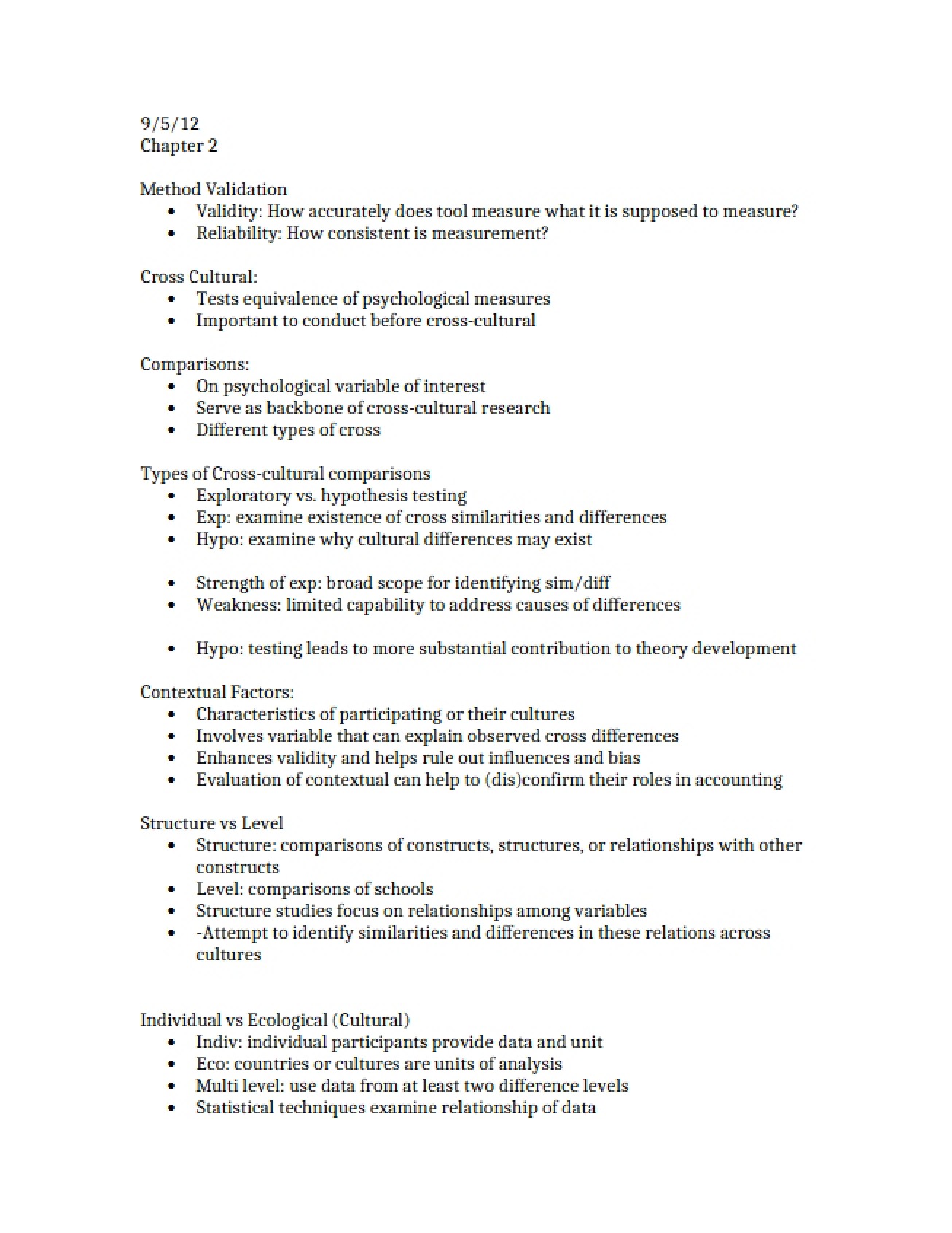 Validating Methods in Psychological Research
