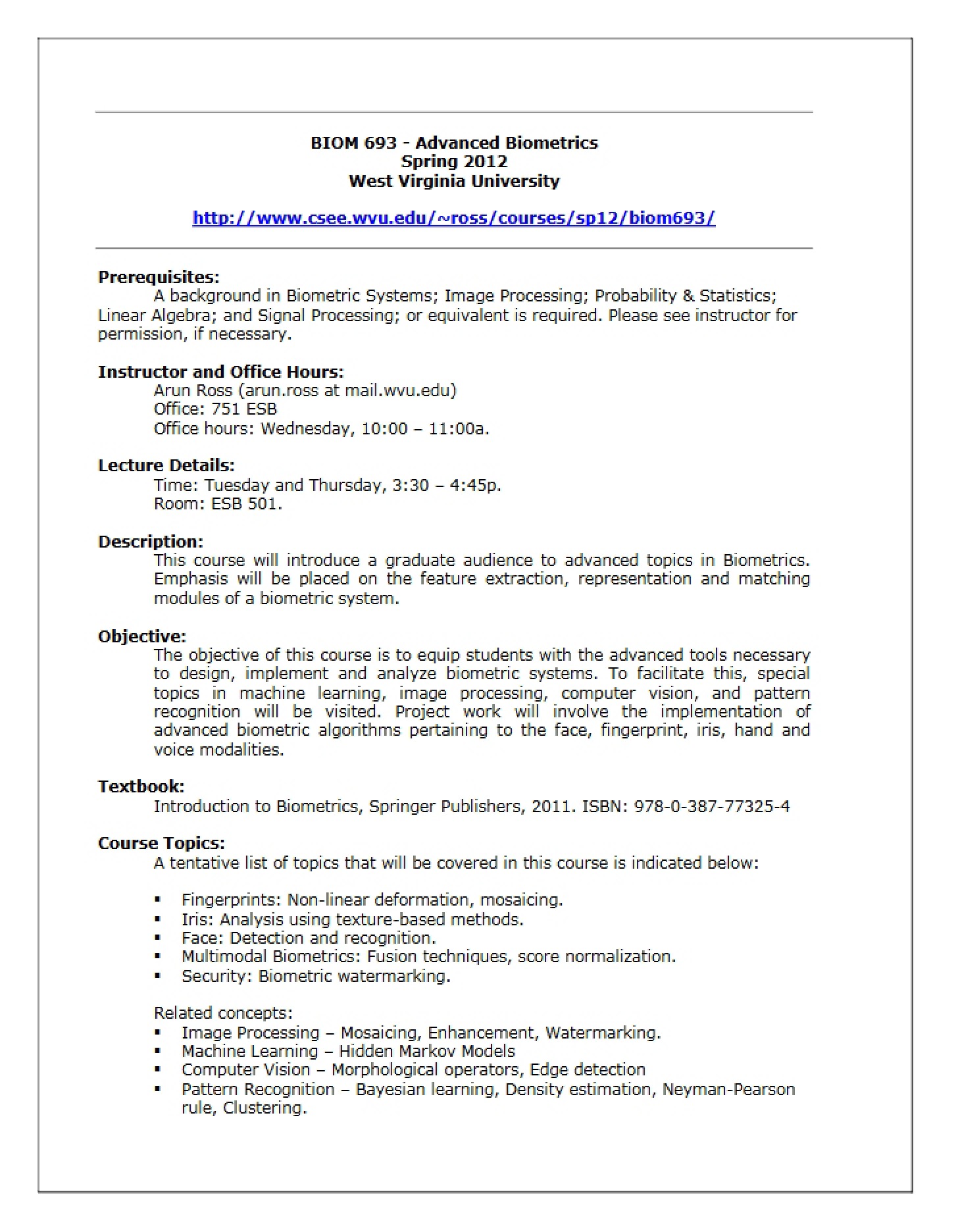 Course Syllabus