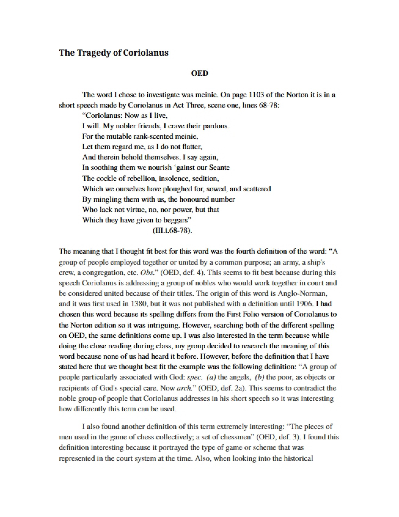 RNB for Coriolanus (Full)