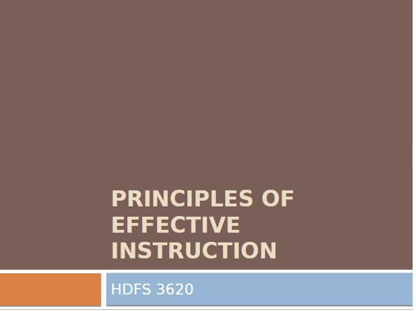 Effective Instruction Principles