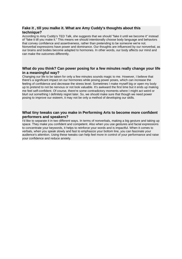 Amy Cuddy Body Language Shapes Who You Are Transcript