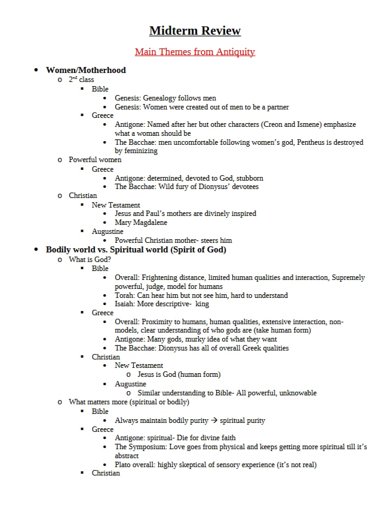 Midterm Review Guide