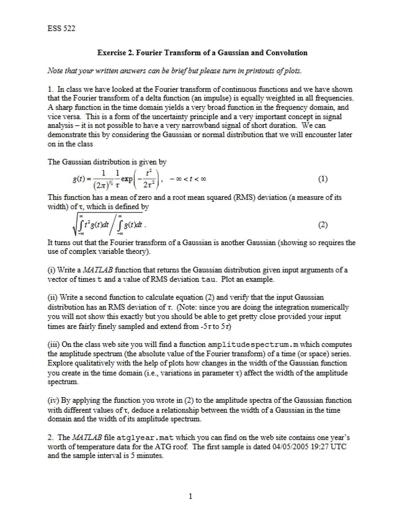 Gaussian Fourier Transforms and Convolution