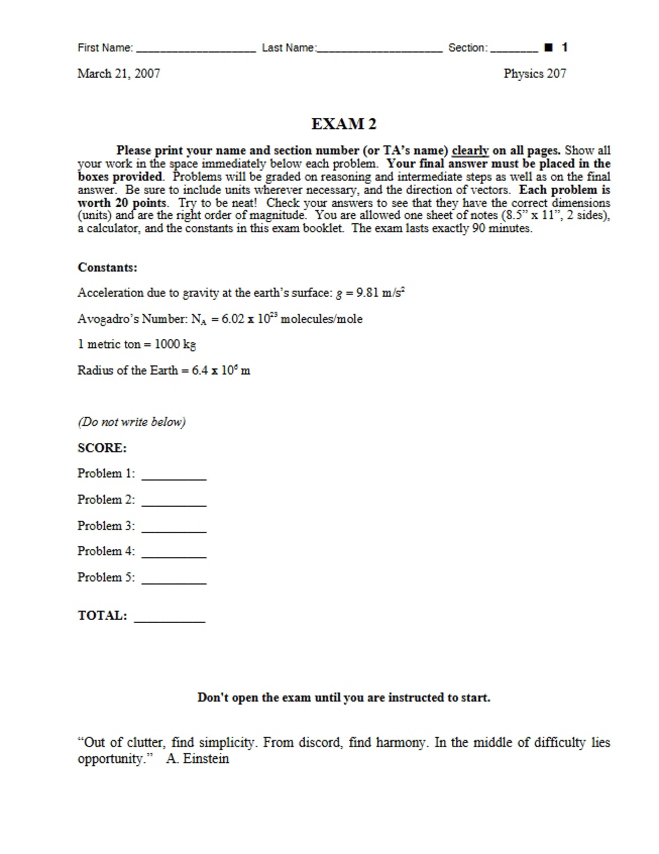 Course Exam
