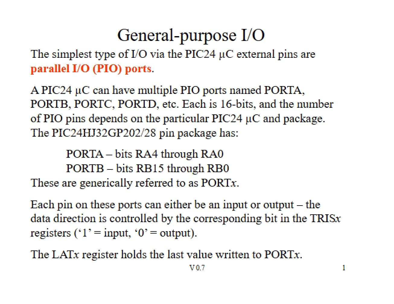 IO General Purpose