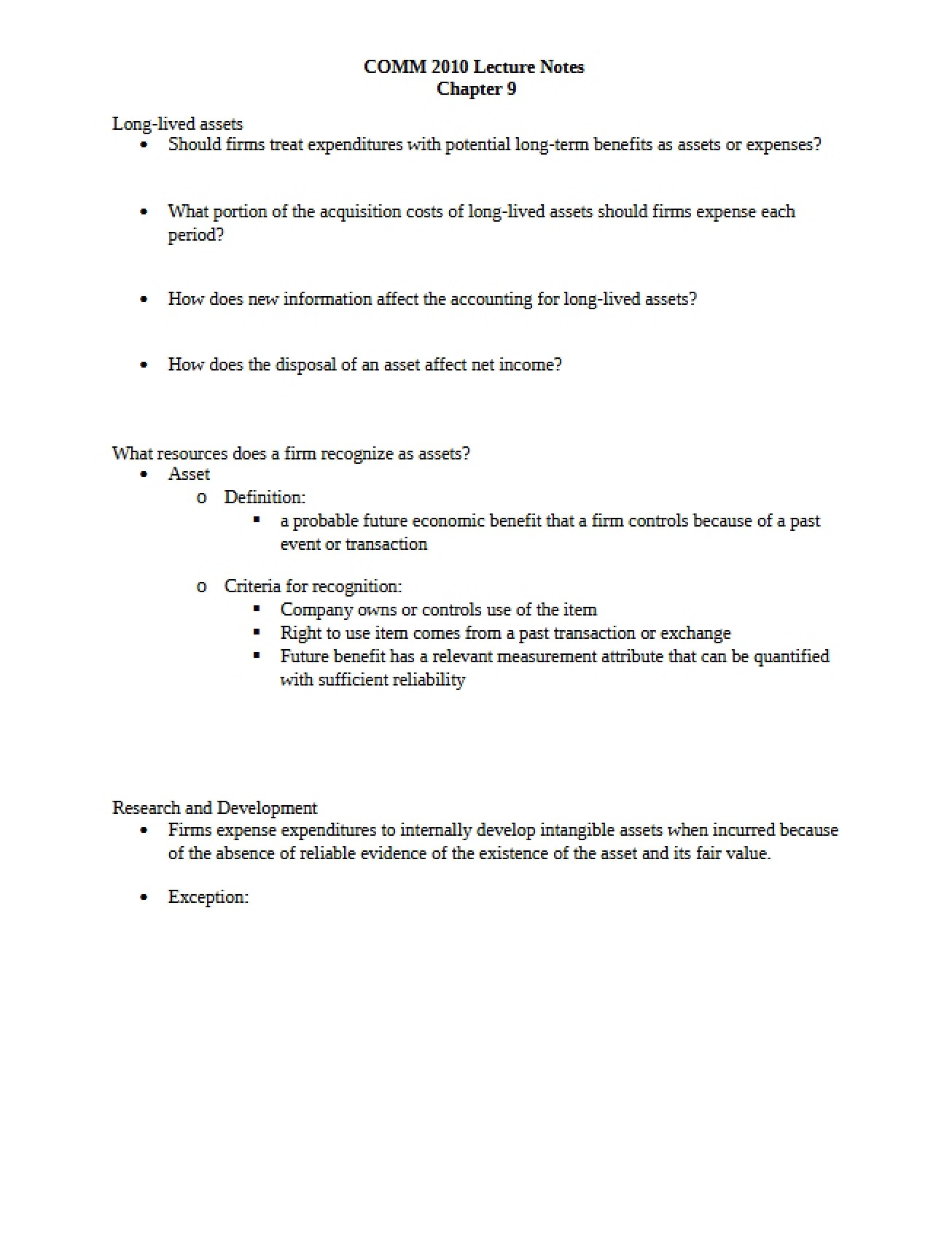 Notes for Chapter 9