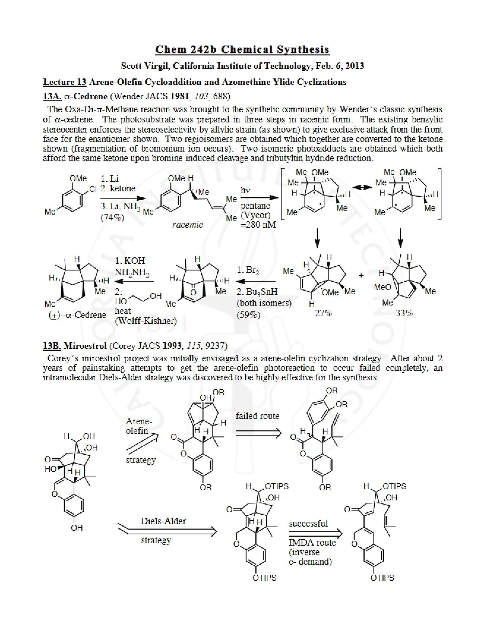 Chemical Synthesis Notes