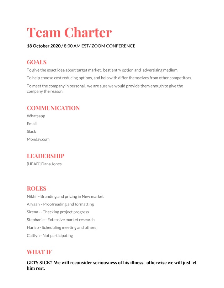X-culture Team 37 Charter