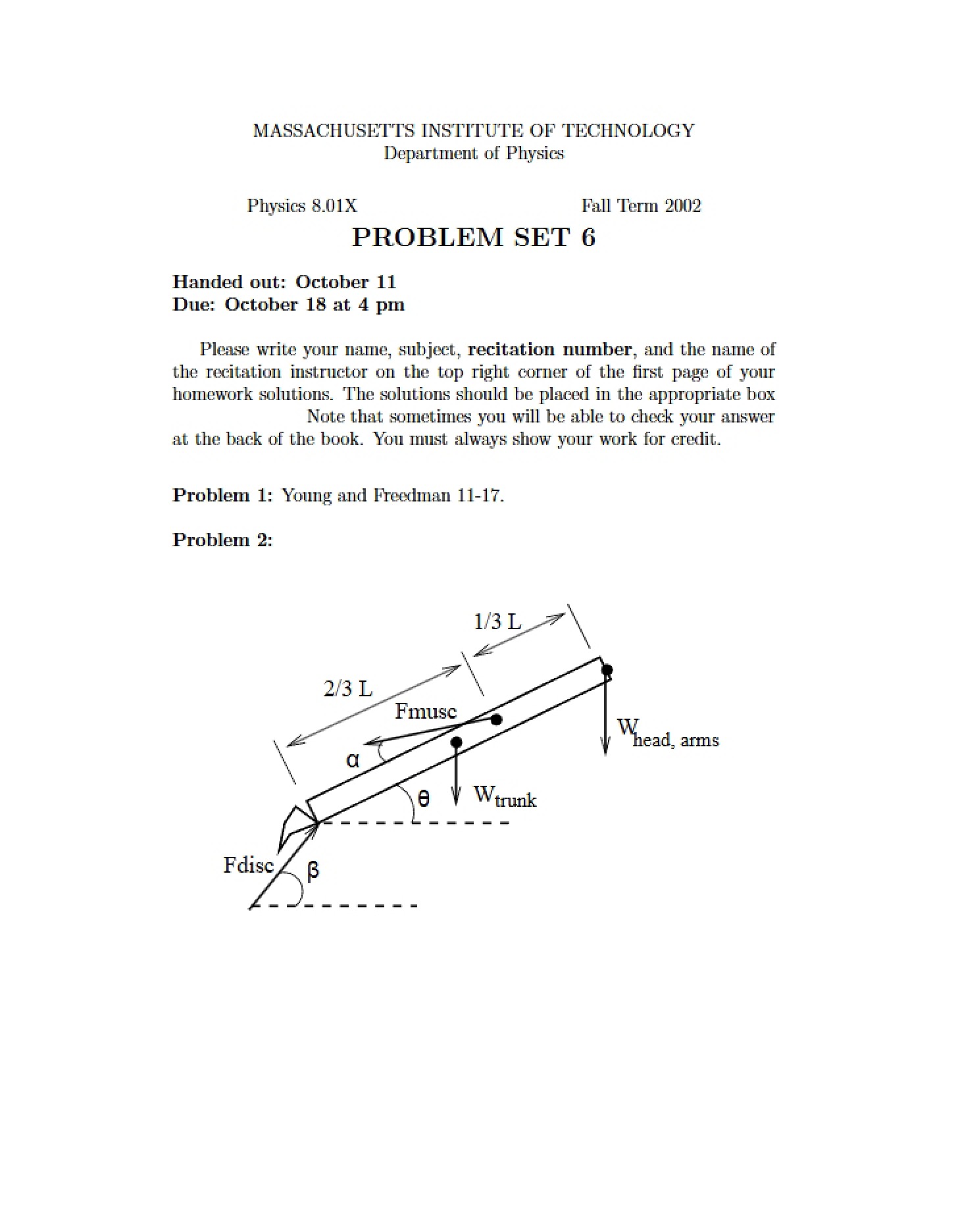 Problem Sheet 6