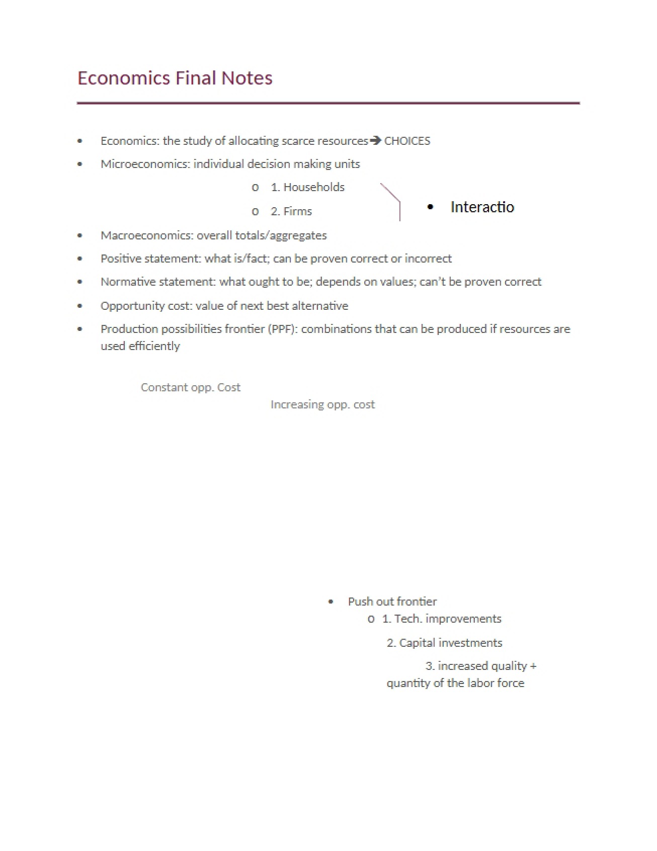 Final Economics Notes