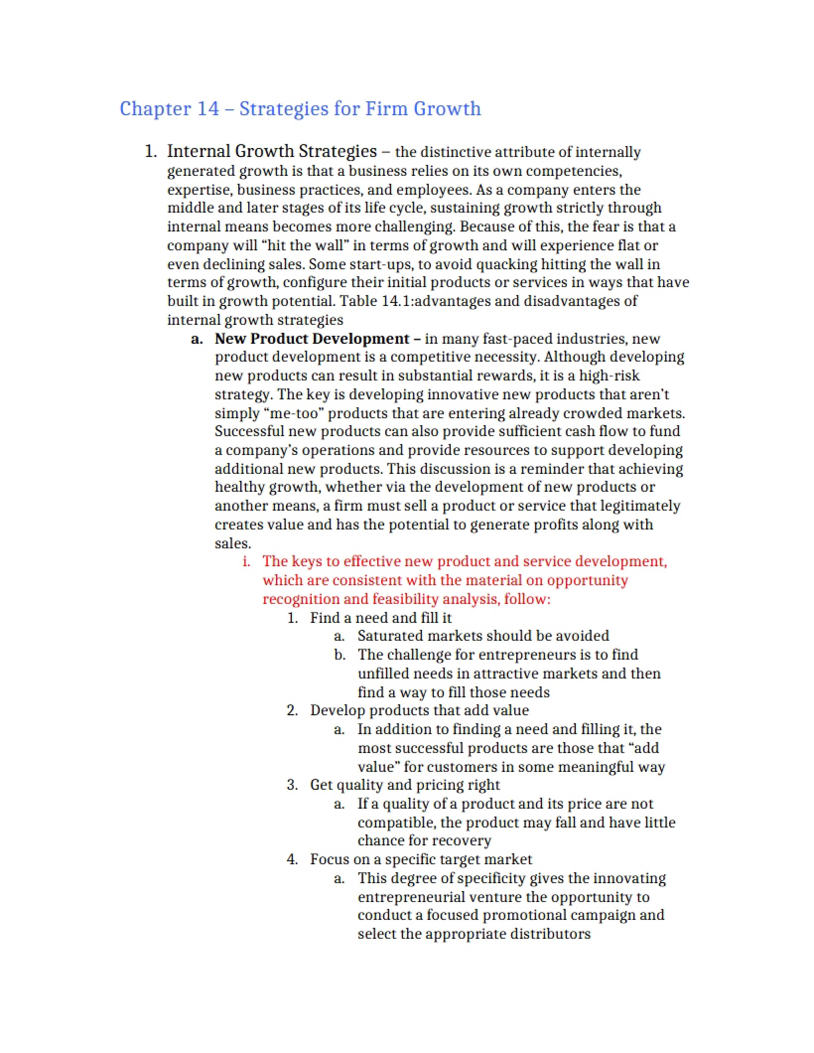 Firm Growth Strategies (Chapter 14)