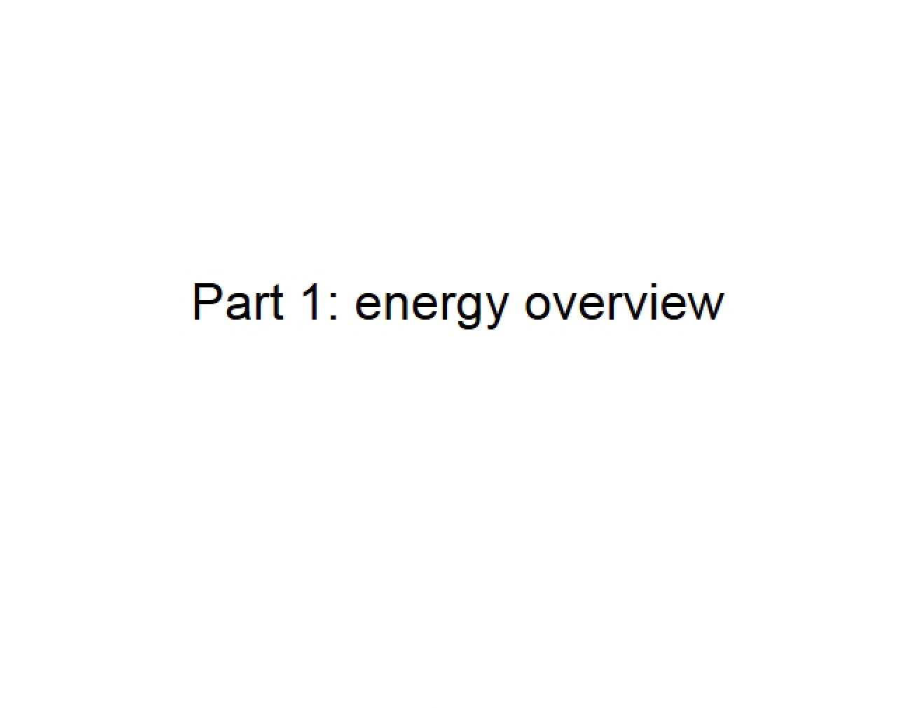 Overview of Energy