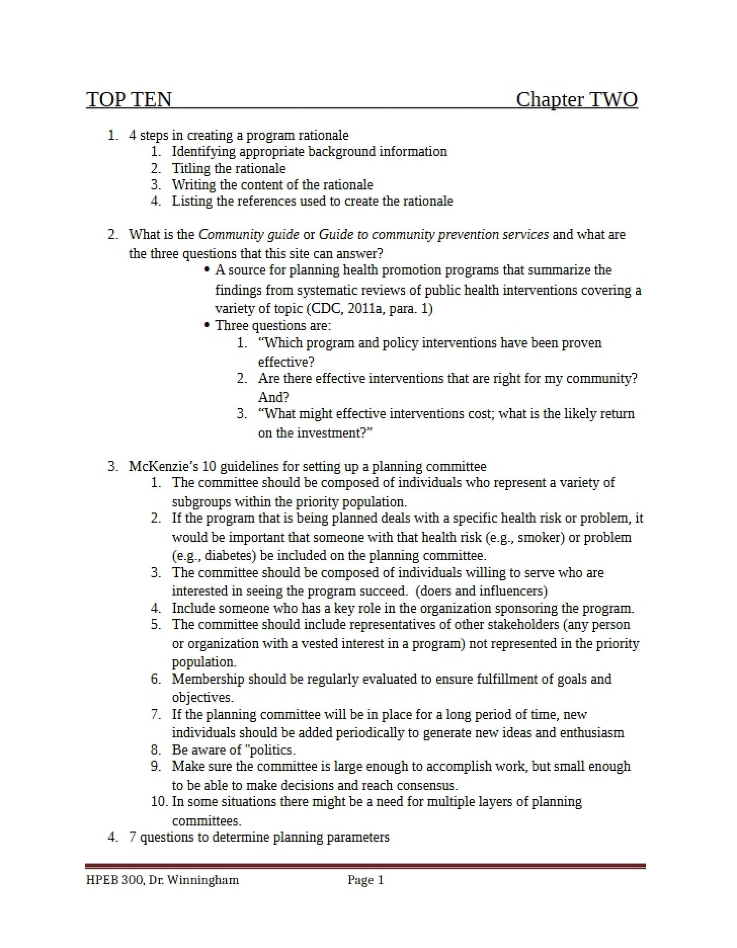 Chapter 2 Top Ten Concepts