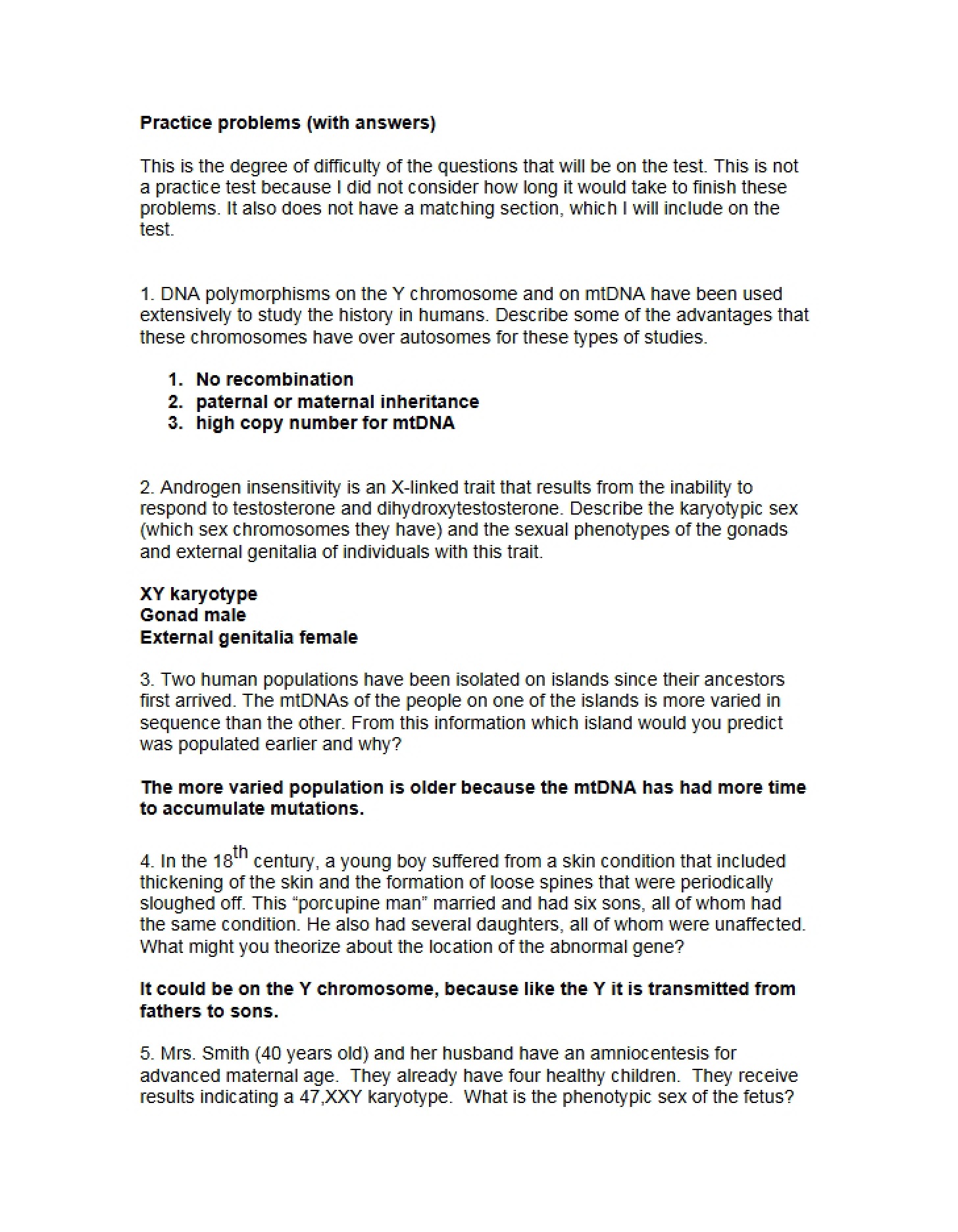 Problems for Practice
