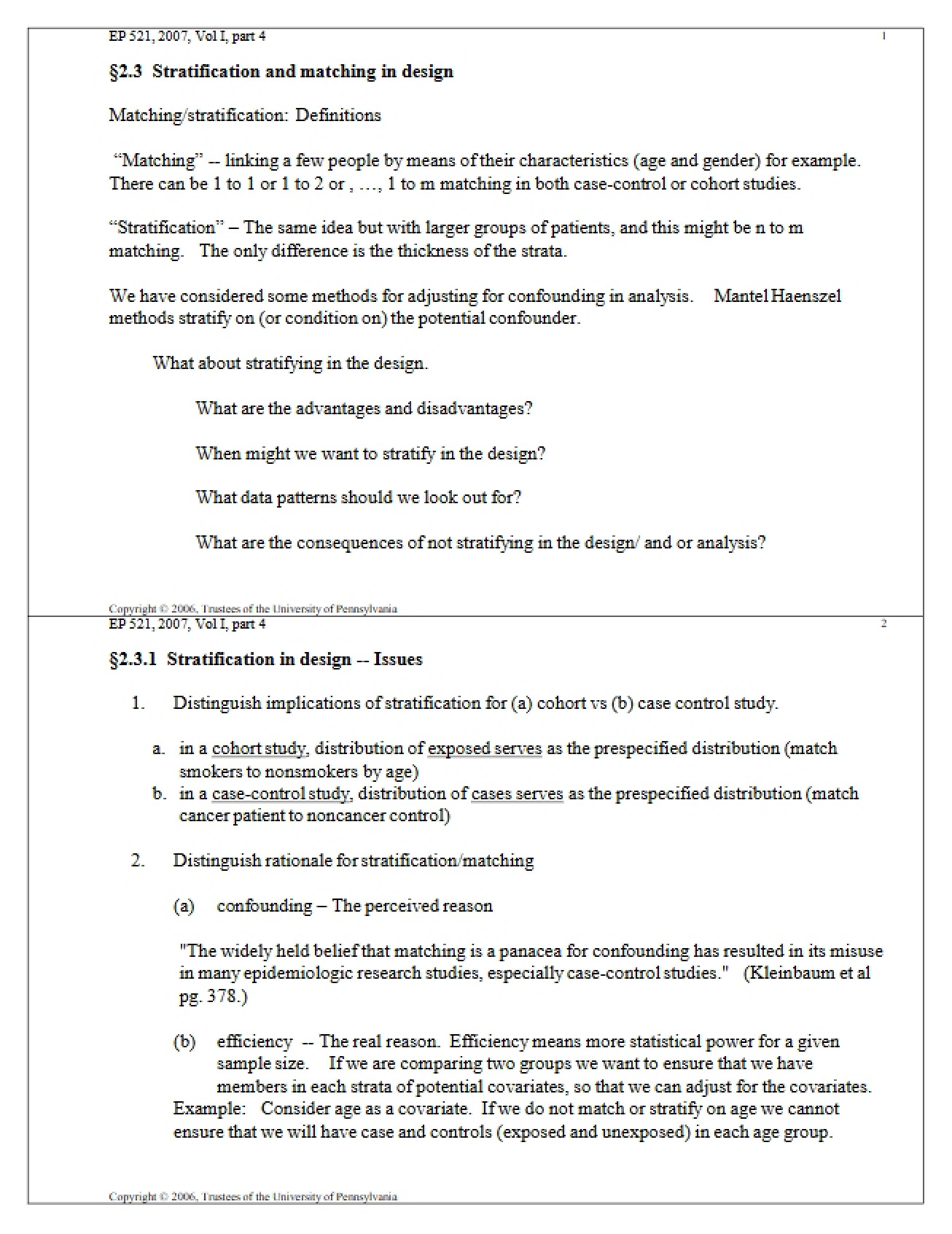Design Matching and Stratification