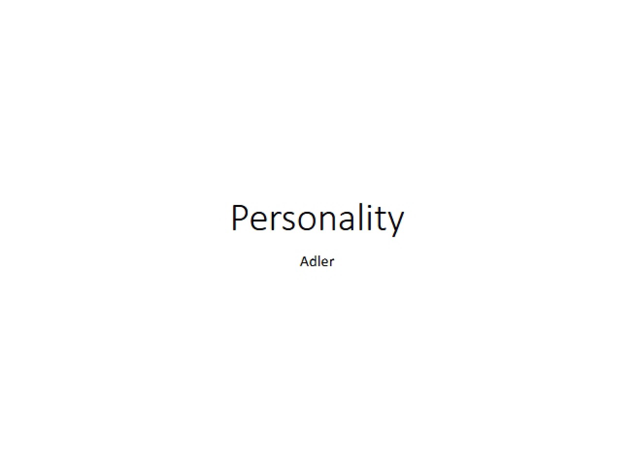 Personality Concepts