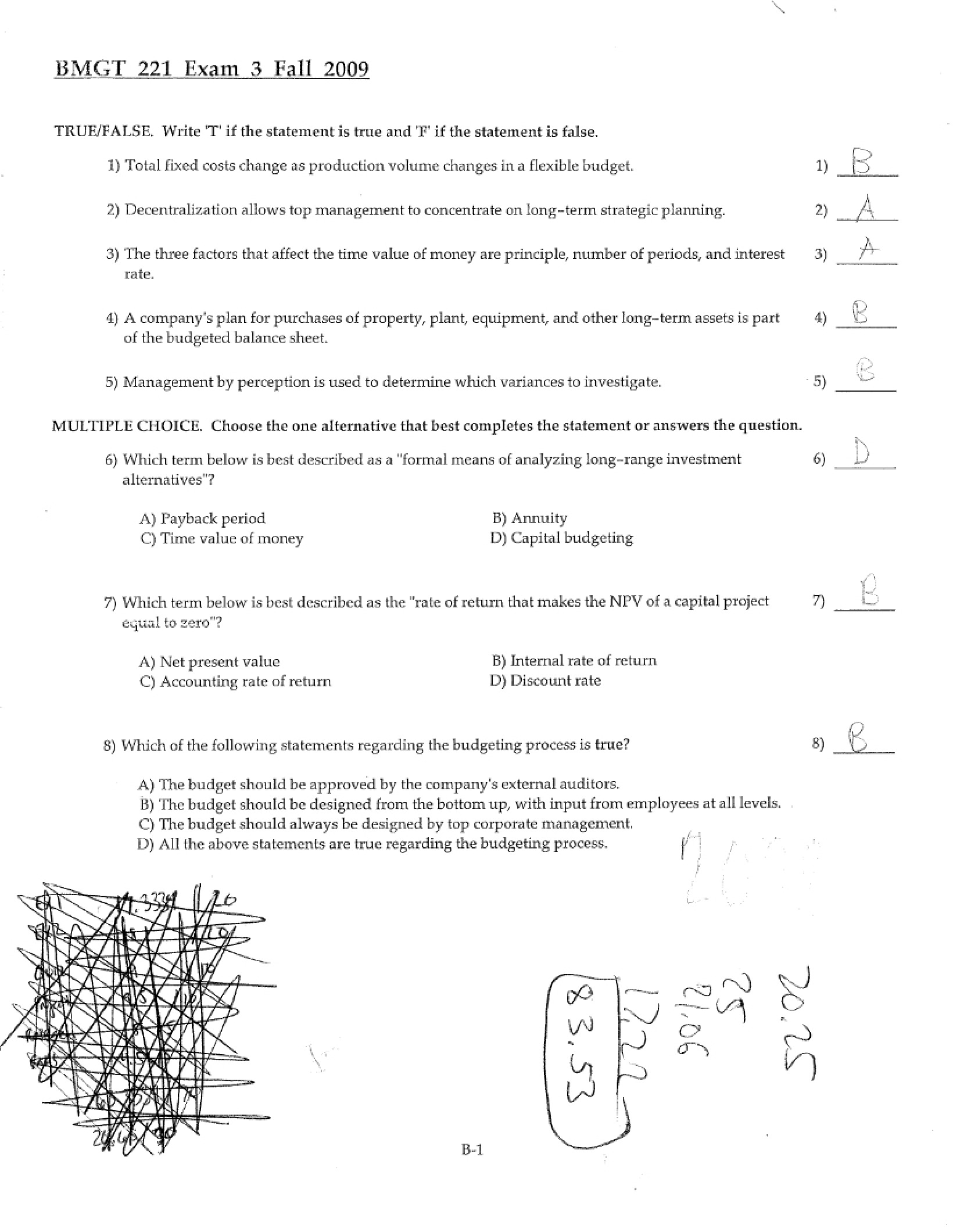 Exam Three - Accounting II