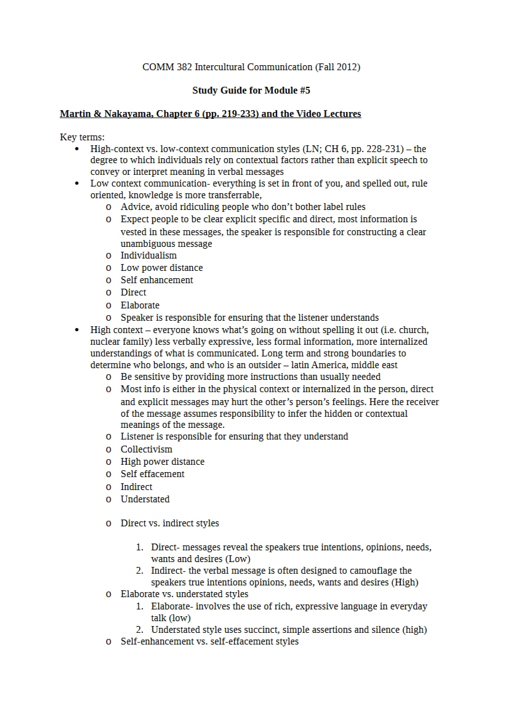 Module #5 Study Guide