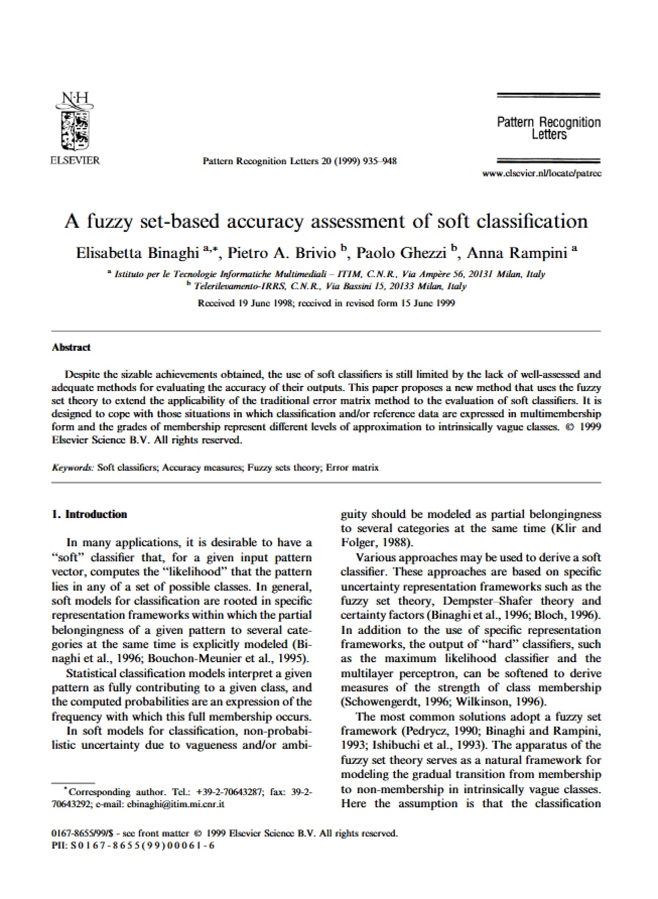 Accuracy Assessment of Soft Classification Using Fuzzy Sets