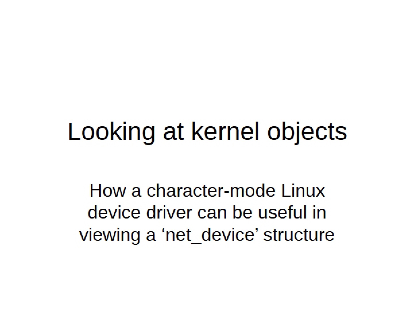 Objects in Kernel