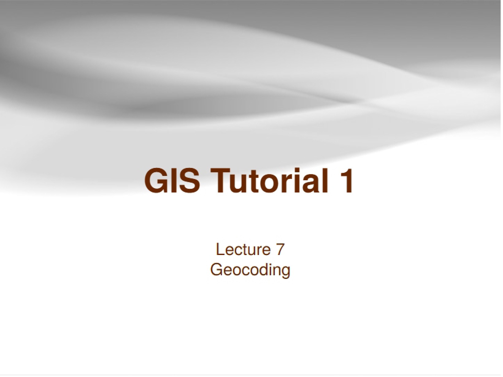 Introduction to Geocoding