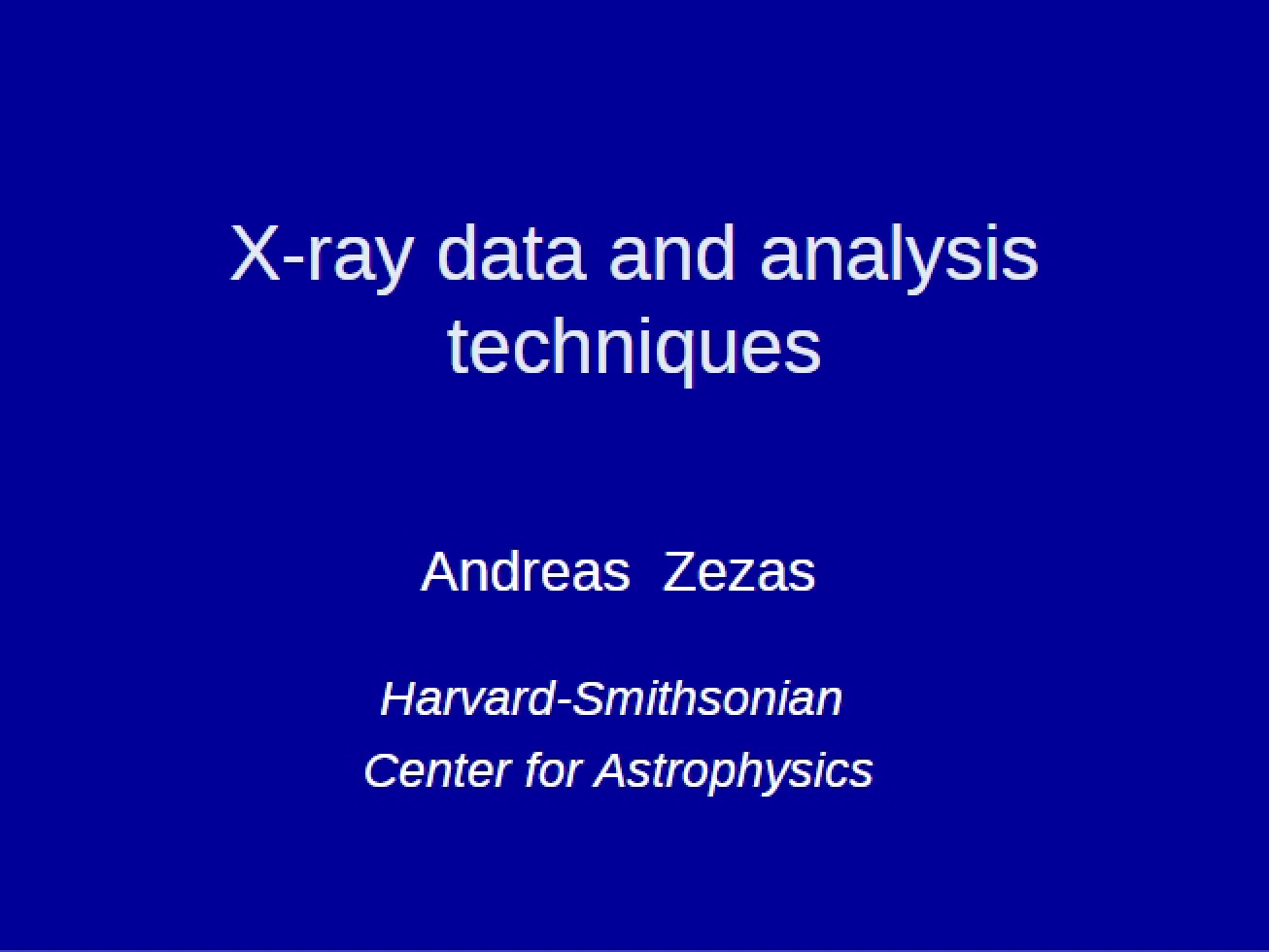 X-ray Analysis Techniques