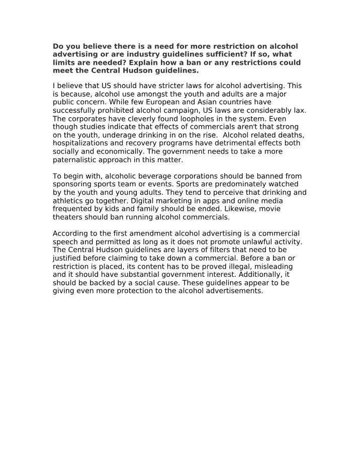 Stricter Laws for Alcohol Advertising to Protect Youth
