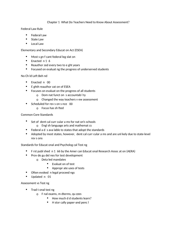 Chapter 1 Notes Summary