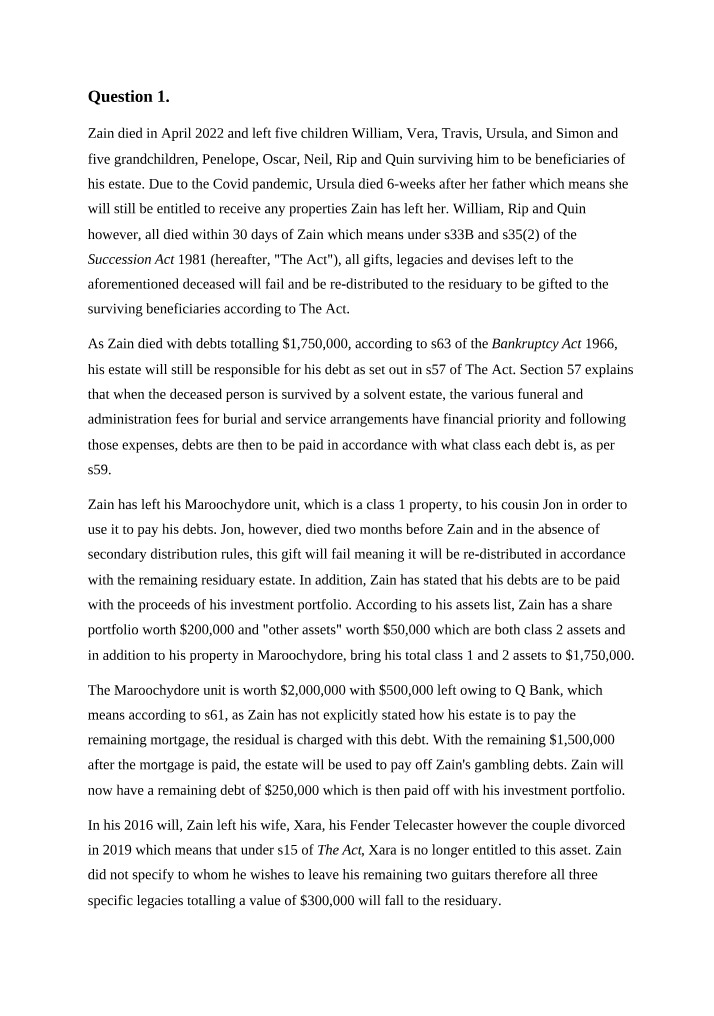 Wills and Estate Distribution Analysis