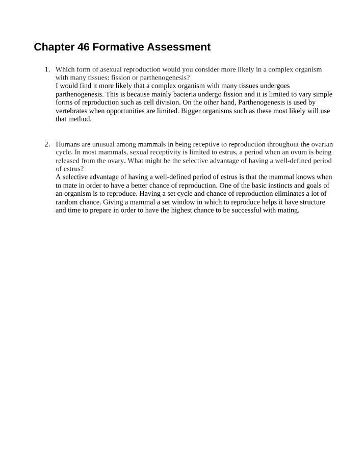 Assessment for Chapter 46