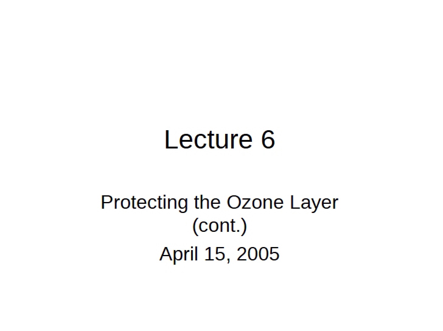 Ozone Layer Protection