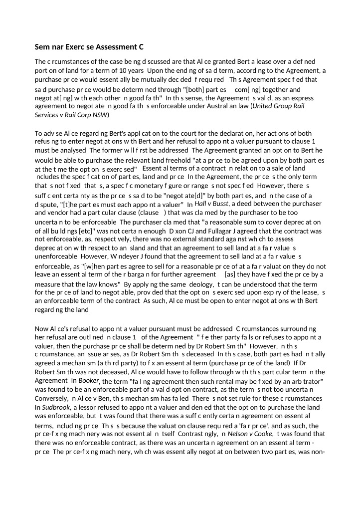 LAWS1701 Seminar Assessment C