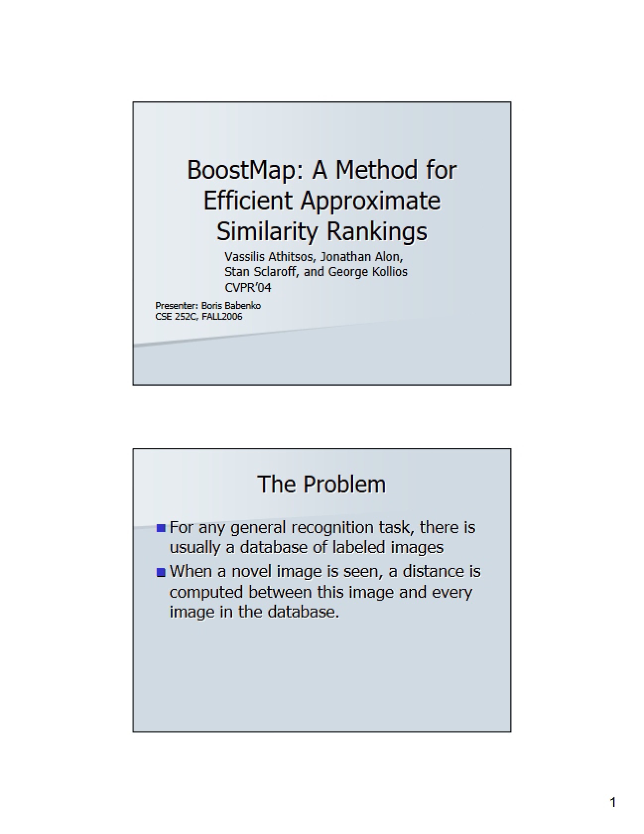 BoostMap Vision Algorithm