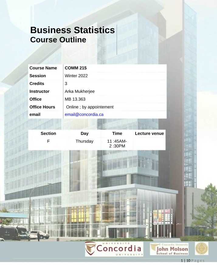 Course Outline for COMM 215