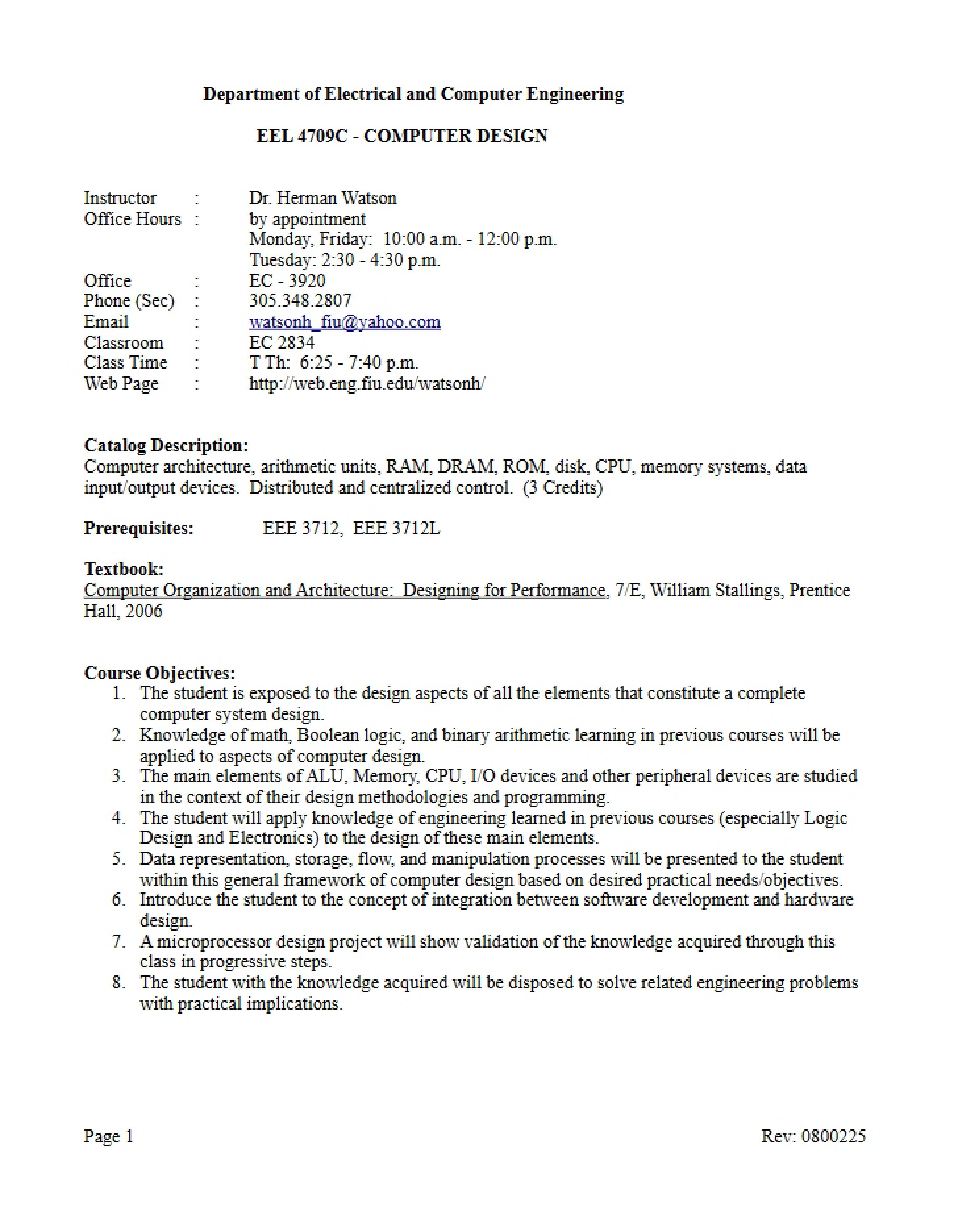Course Syllabus