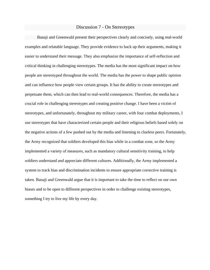 Challenging Stereotypes - The Impact of Media