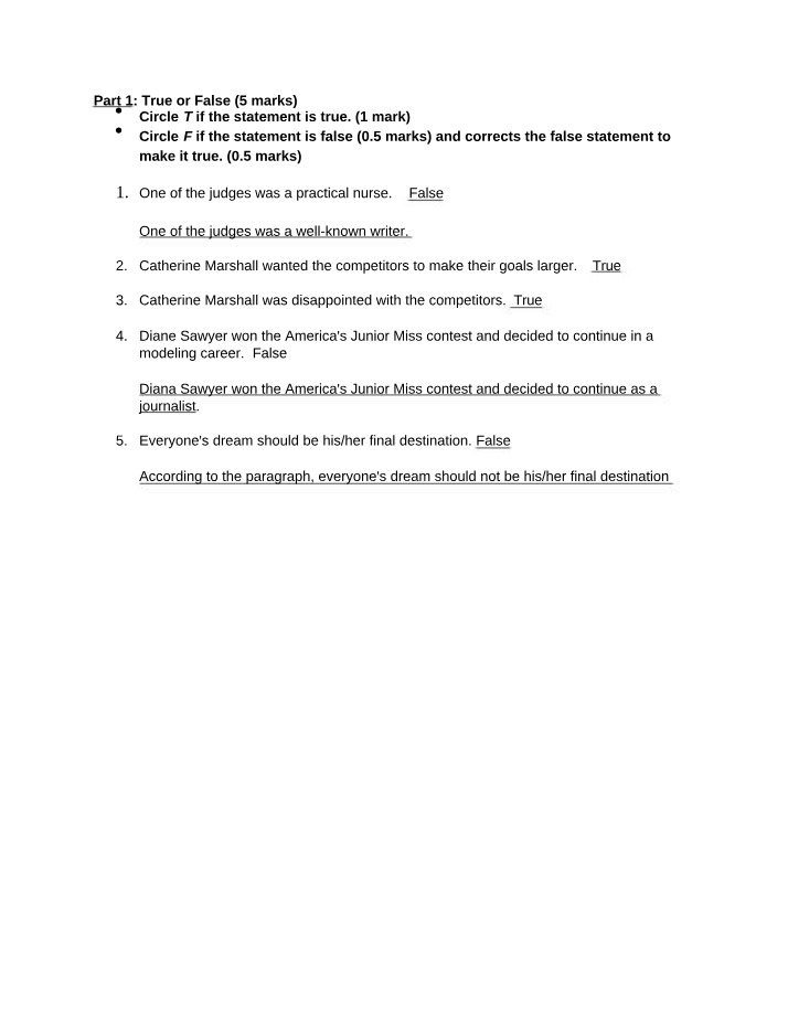 True or False Questions on America's Junior - Test Your Knowledge