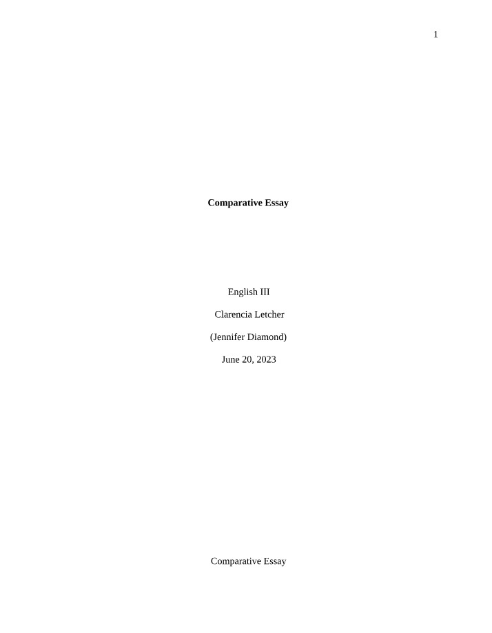 Essay on Comparison